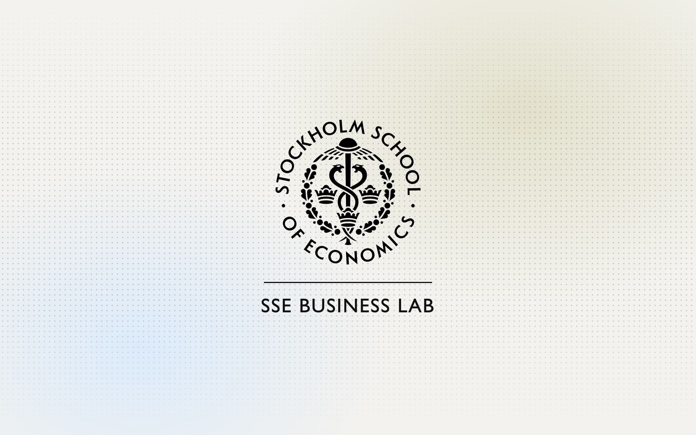 Stockholm School of Economics seal above the SSE Business Lab wordmark